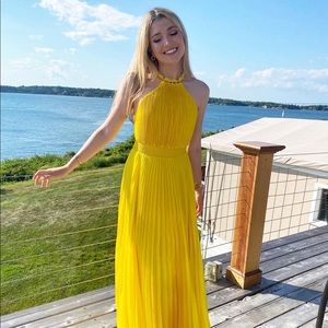 ALYCIA CHAIN NECK BELTED MAXI DRESS